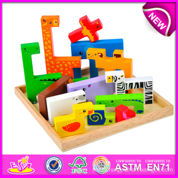 Hot New Product for 2015 Kids Toy Wooden Puzzle Game, Intelligence Toy Wooden Puzzle, Hot Sale Wooden Toy Animal Puzzle W14A109